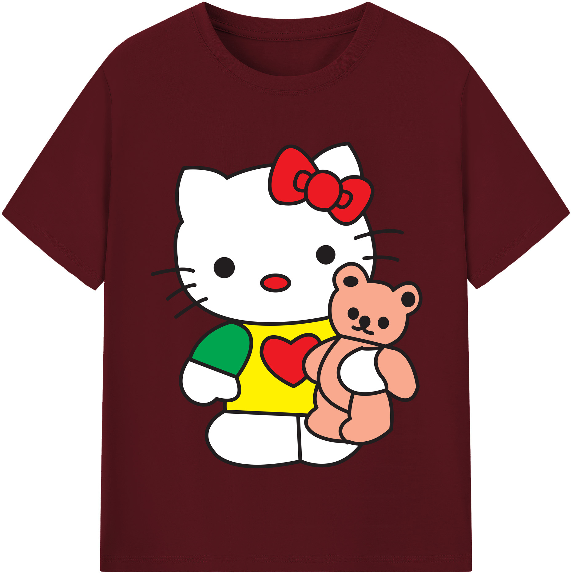 （画像用） Hello Kitty ハローキティ 綿100％半袖Tシャツ（フロントプリント）